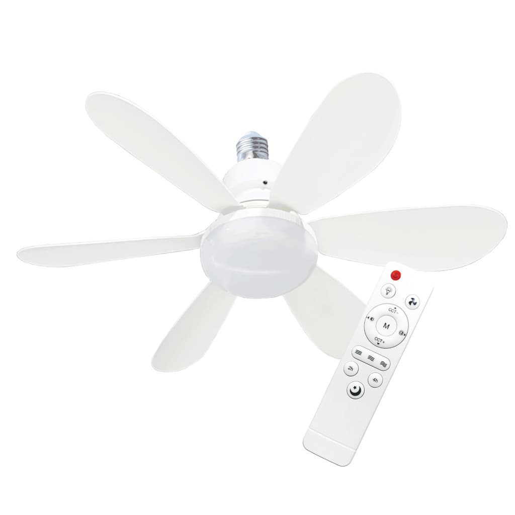 Luminária Ventilador de Teto LED 60W/80W Controle Remoto 3 Velocidades 3 Cores