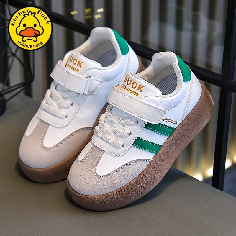 Novos tênis de couro para meninas, sapatos casuais infantis, tênis esportivos brancos para crianças mais velhas, tênis d