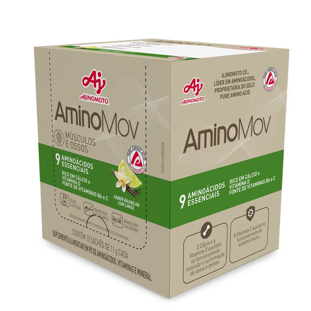 AminoMov Baunilha com Limão - Ajinomoto 15 sachês