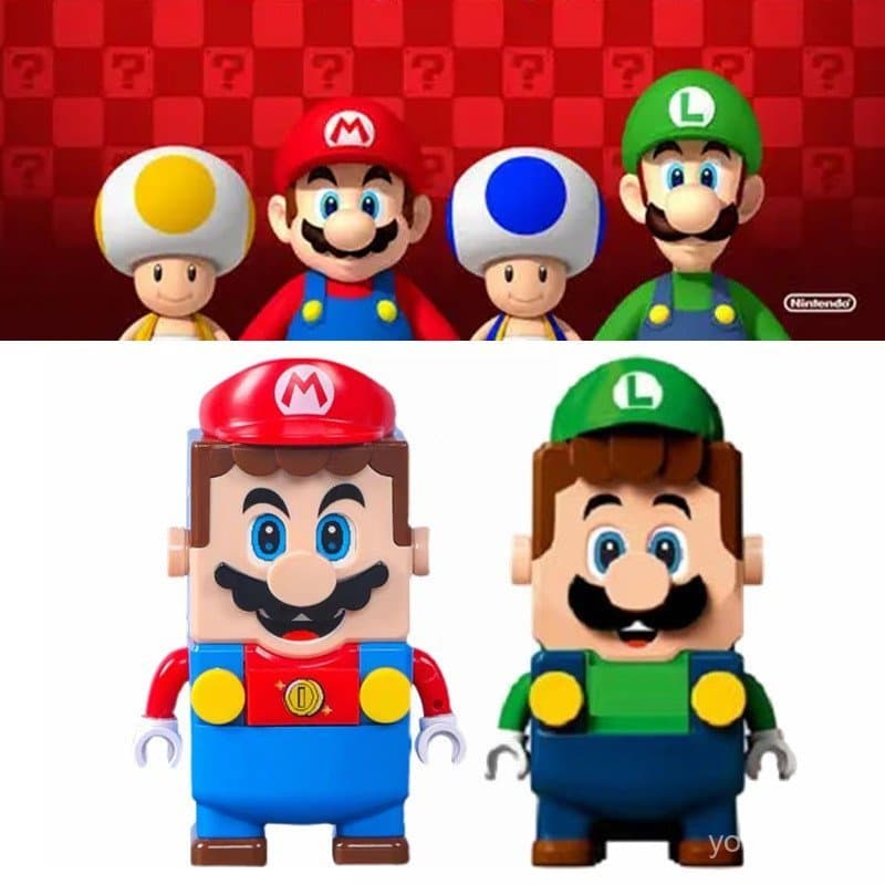 Mini Figura do Super Mario Luigi, Blocos de Montar, Brinquedos Educativos para Crianças, Compatível com Lego 33