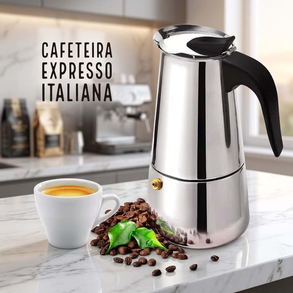 Cafeteira Italiana Expresso Em Metal Cozinha Tradicional Premium