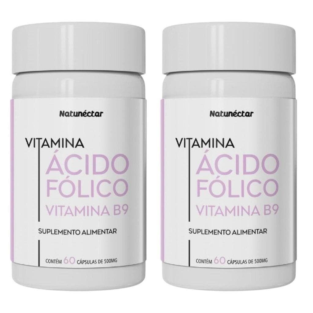 2Uni Vitamina Ácido Fólico Vitamina B9 De 60 Cápsulas Cada