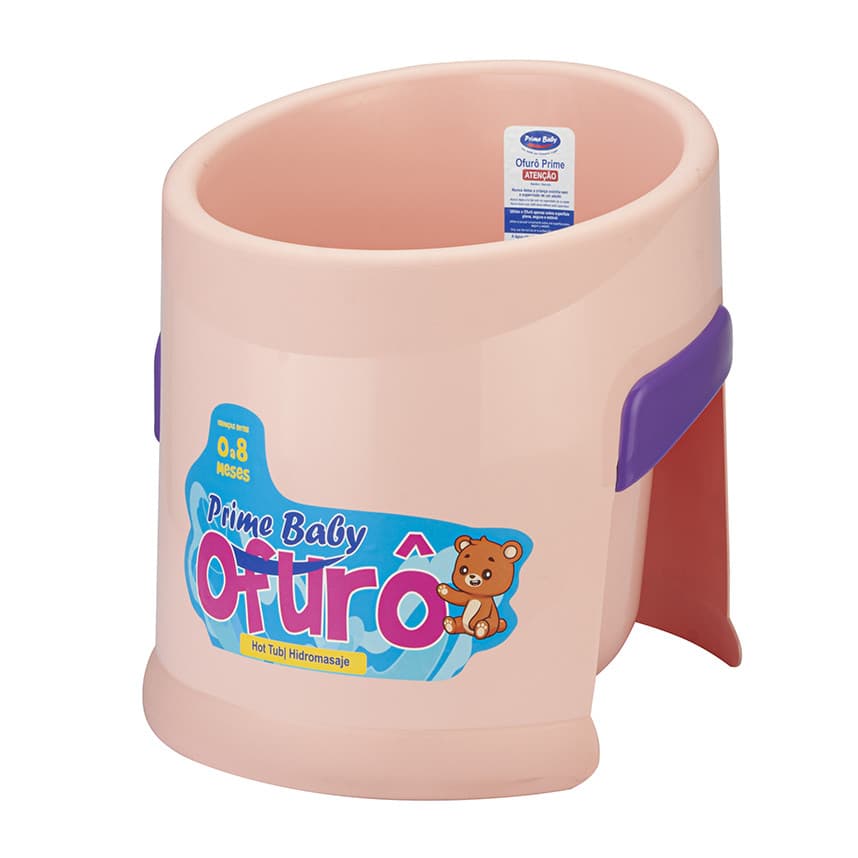 Ofurô Bebê Prime Baby Confort Rosa Ideal 0 à 8 Meses
