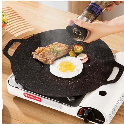 Churrasqueira Redonda Antiaderente  Para Churrasco , Adequada Fogões Domésticos Ao Ar Livre