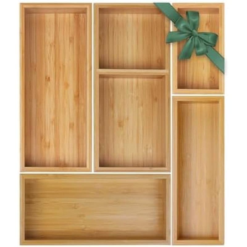 Organizador De Armazenamento De Peças De Bambu Recipientes Multiuso Cozinha De Madeira , Organizadores , Banheiro , Gave
