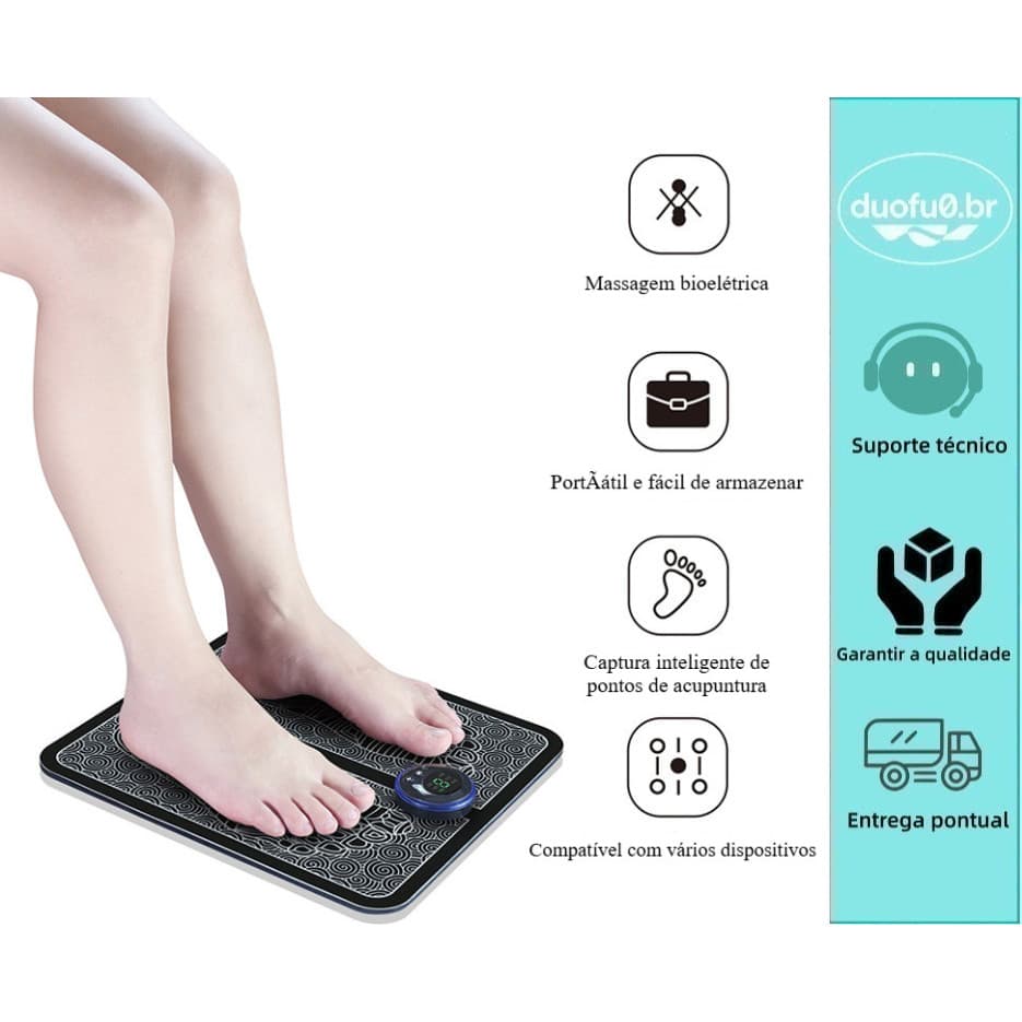 Almofada massageadora elétrica para pés, fisioterapia, saúde muscular, relaxamento, pulso, massageador de pés, carregame