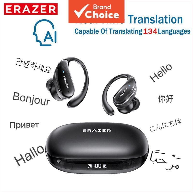ERAZER XT80 PRO AI Tradutor Earbud Bluetooth Fone De Ouvido ANC Sport Headset 134 Tradução De Idiomas Fones Com Cancelam
