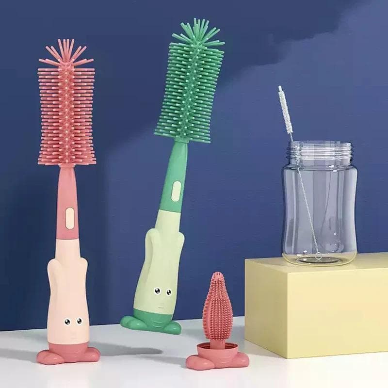 Conjunto de Escovas para Limpeza de Mamadeiras e Chupetas de Bebê, Escova de Silicone para Copos, Ferramenta de Limpeza 