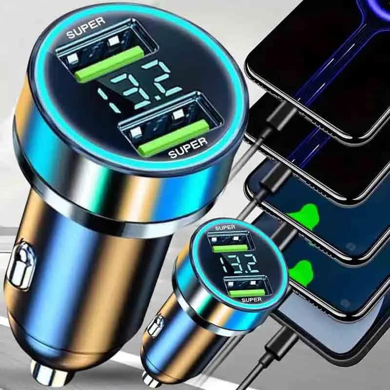 Carregador De Carro 240W Carregamento Rápido Adaptador De 2 Portas USB Para IPhone Samsung Xiaomi Carregadores De Com Di