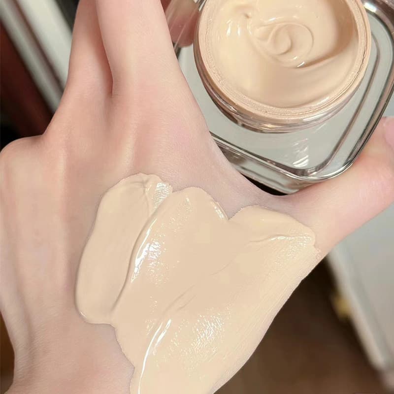 Creme de base cremosa para pele segurando maquiagem não tira maquiagem corretivo hidratante base líquida encaixe delicad