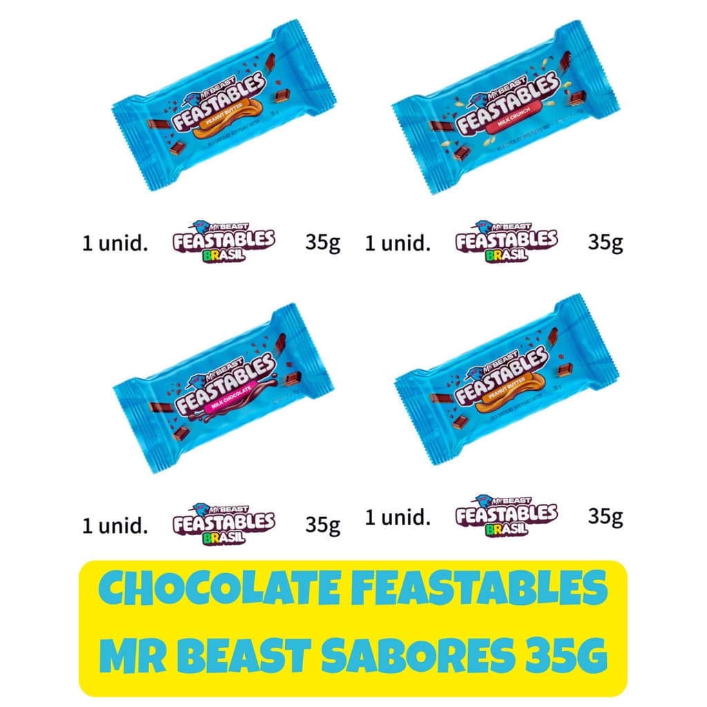 CHOCOLATE MR BEAST FEASTABLES 35G SABORES IMPORTADA