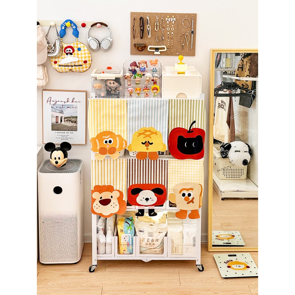 Prateleira para quarto infantil, armazenamento de produtos para bebês, mesa de alimentação para bebês, leite em pó, arma