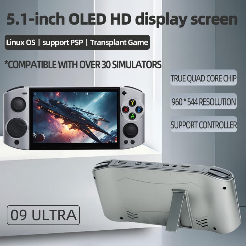 2022 Marca Novo PSP XY-09 Batalha Dupla Portátil 5.1 Polegadas 16M Cores 16/9 HD Tela Console De Jogos Suporte Sem Fio Controlador De Vídeo Game Player Toy