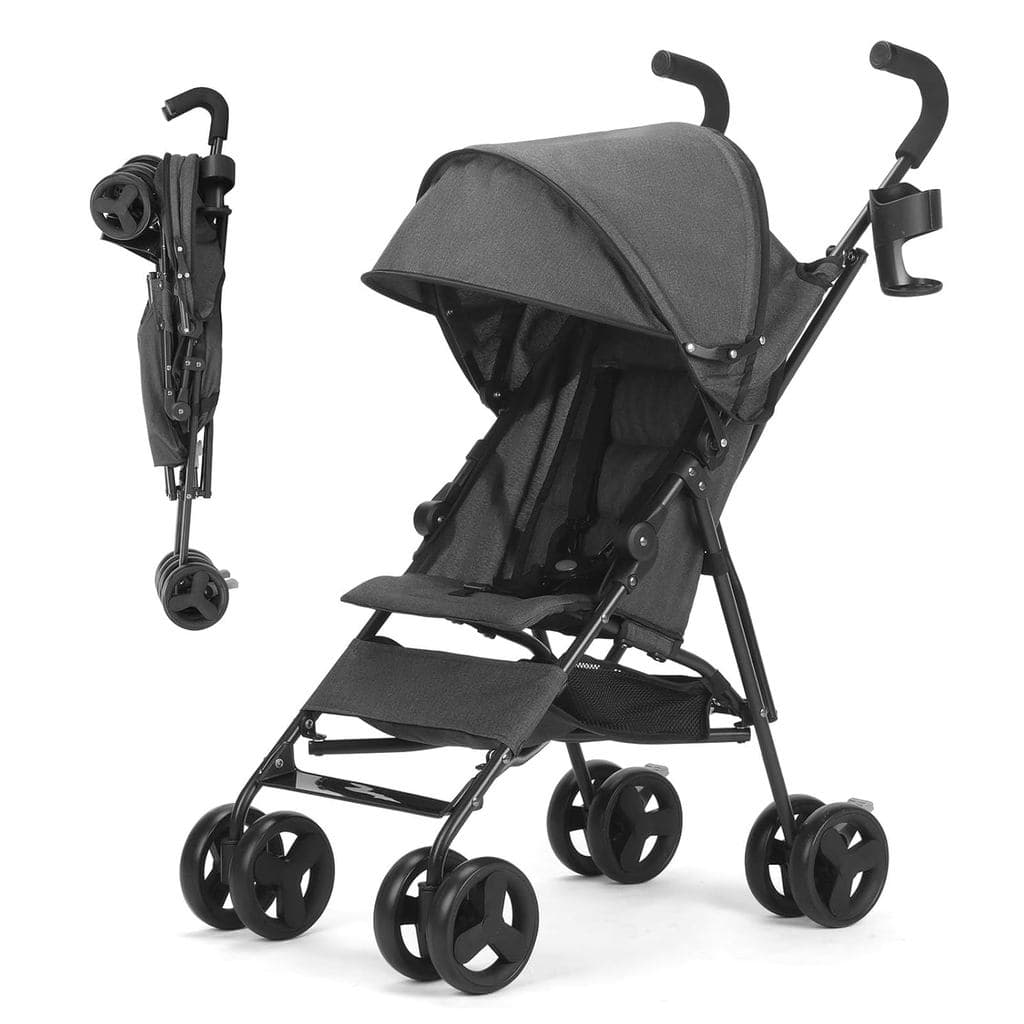 Carrinho de Bebê 6-36M, Carrinho Tipo Guarda-Chuva com Assento Dobrável e Capota Ajustável, Carrinho de Bebê Recém-Nasci