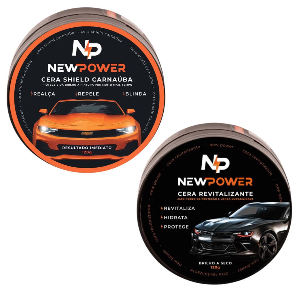 Kit Cera Automotiva Lataria + Cera Plástico Carnaúba Brilho e Revitalização Completa Carros Motos JA016