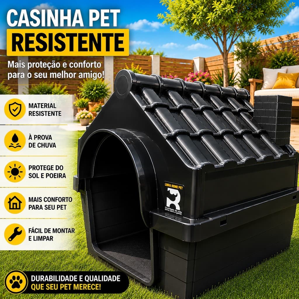 casinha casa pet para cachorro plástico lavável facil de limpar N5 e N6 Pet proteção Raios UV