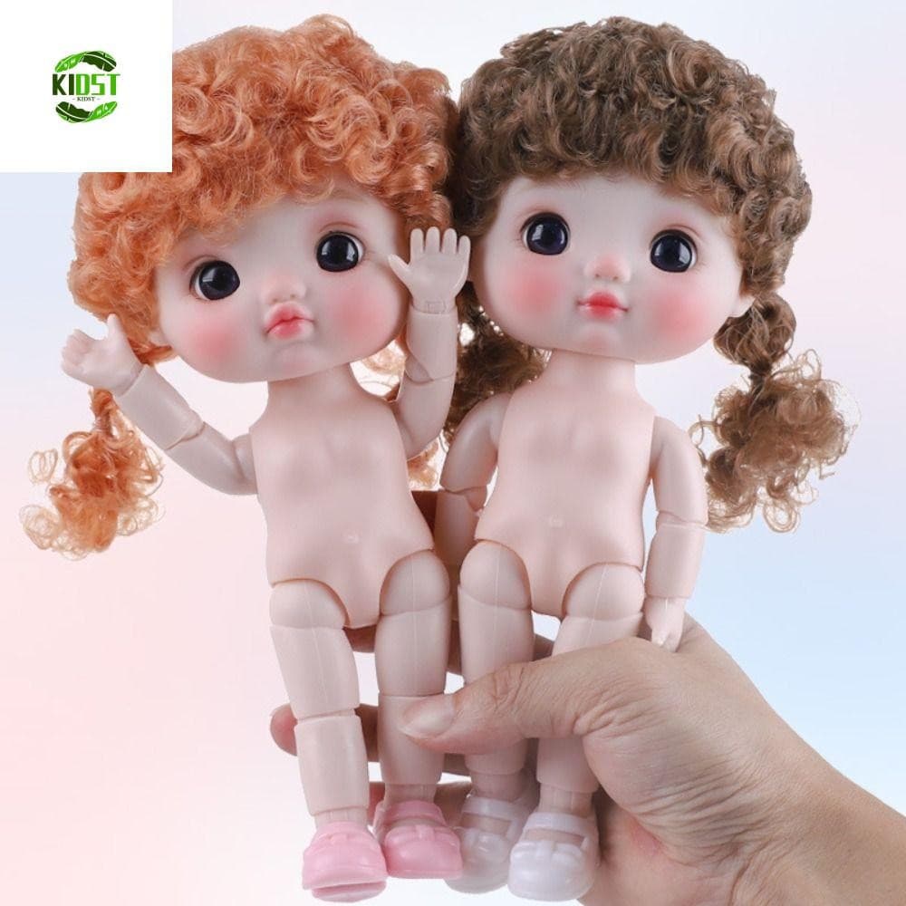 Corpo De Boneca Articulado Móvel KIDST 1/6 BJD , Linda De Juntas Esféricas Kawaii Nude 21 , Cabeça Grande 3D Com Cabelo