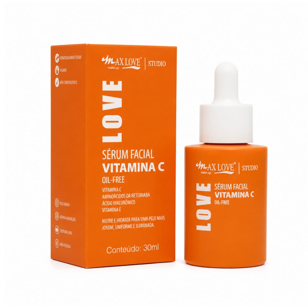 Sérum Facial Vitamina C Hidratação Pele Iluminada Skin Care Uso Diário - Max Love