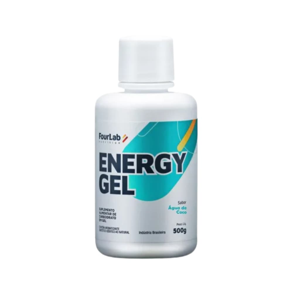 Refil econômico de gel energético FourLab Energy Gel Garrafa 500g Sabor Água de Coco