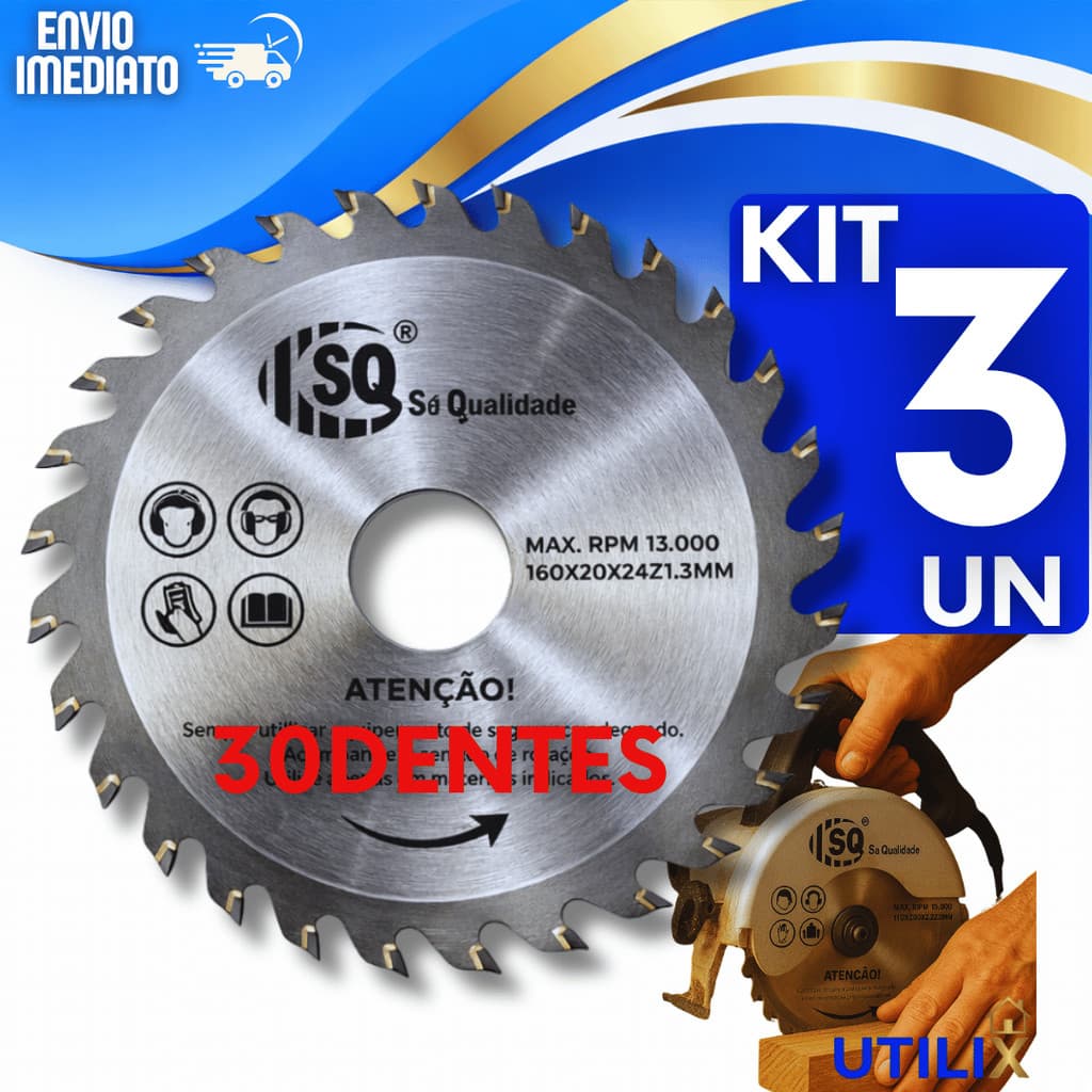 Jogo Discos Corte Madeiras 30 Dentes 110x22,23mm Serra Circular 4" Profissional Esmerilhadeira Praticidades
