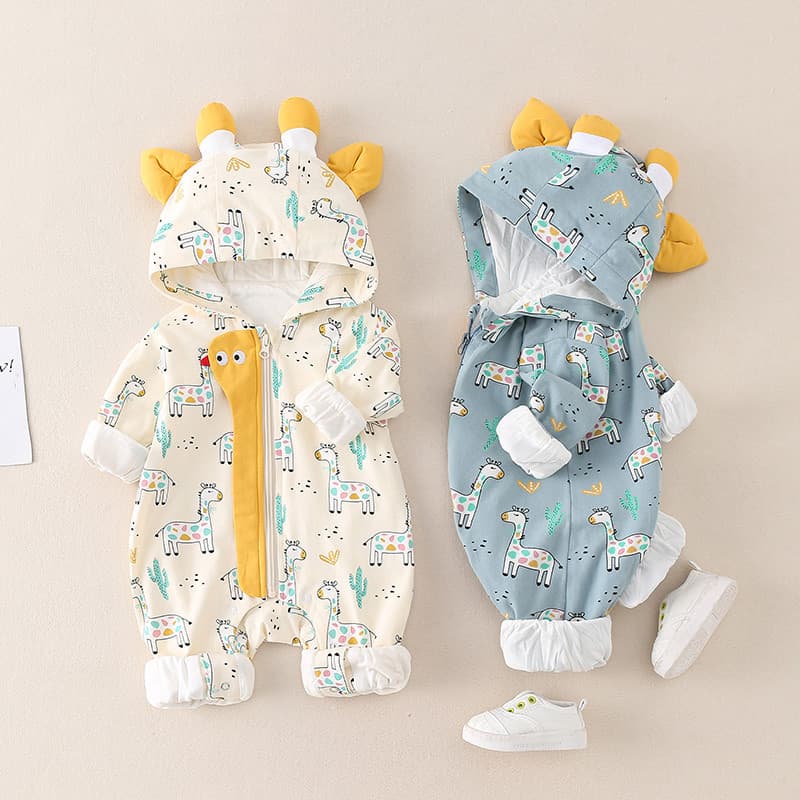Bebê outono bebê menino roupas da menina do bebê macacão de manga comprida dupla camada primavera outono Outing roupas m