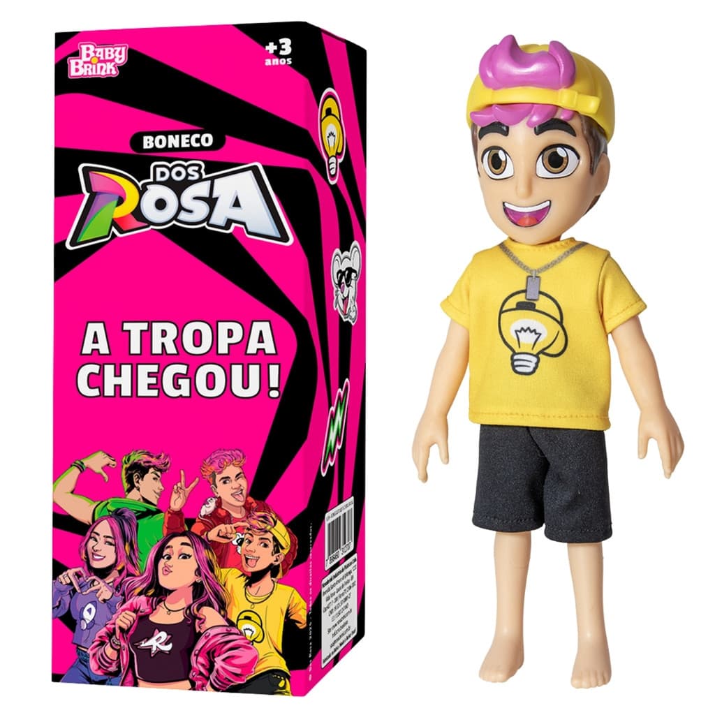 Boneco Leozin Dos Rosa Youtuber Infantil Articulado 26Cm