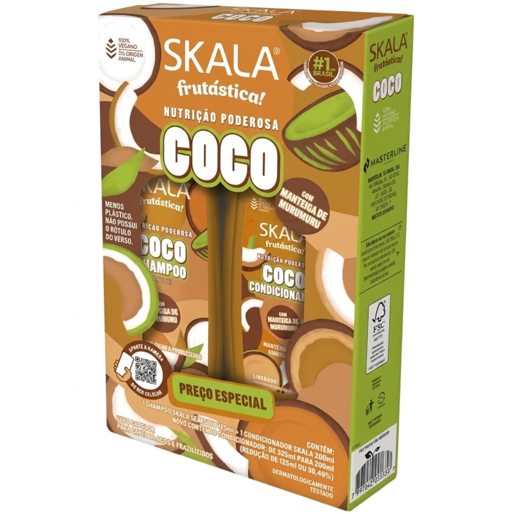 Kit Shampoo 325ml + Condicionador 200ml Skala Coco Super Hidratante e Nutritivo