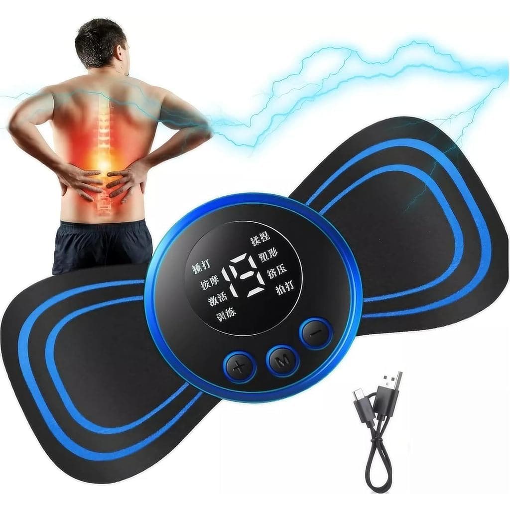  Mini Massageador Pulso Elétrico Portátil Recarregável Dor Muscular Pescoço Coluna Costas Pernas Ems - YODHE
