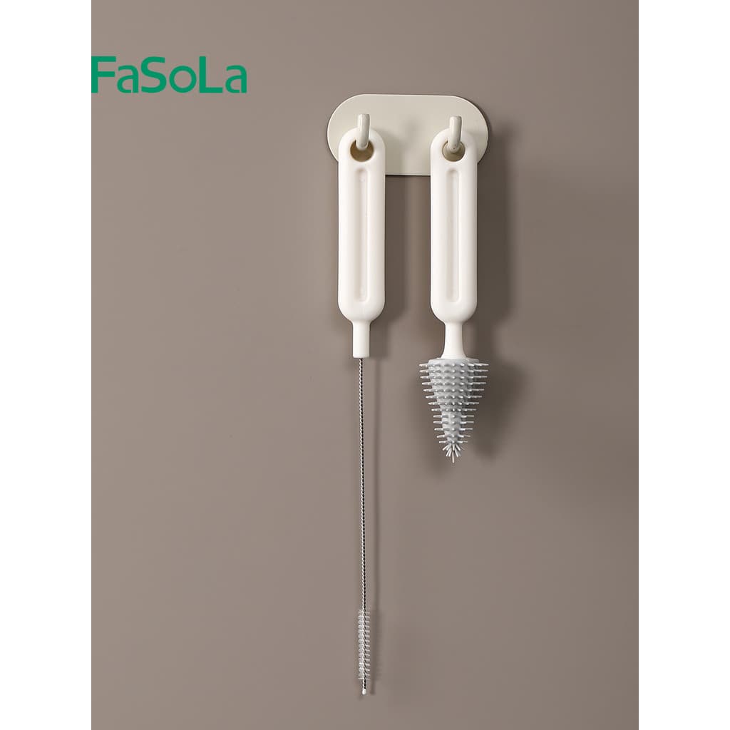 FaSoLa Escova para garrafas Escova para mamilos de bebê Escova portátil para limpeza de mamadeiras Escova para mamadeira