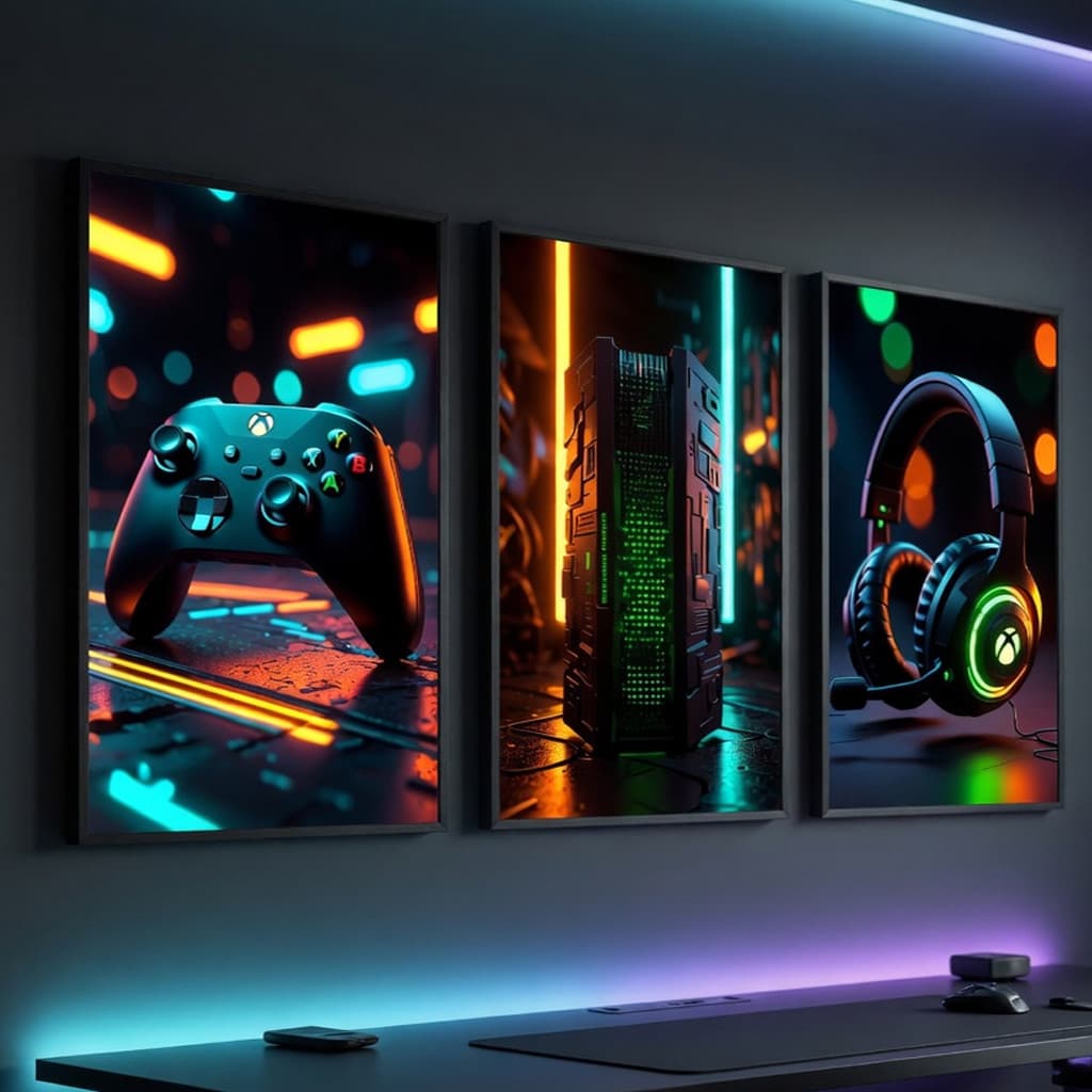 Quadro Decorativo Gamer Xbox Playstation Jogos Controle Video Game