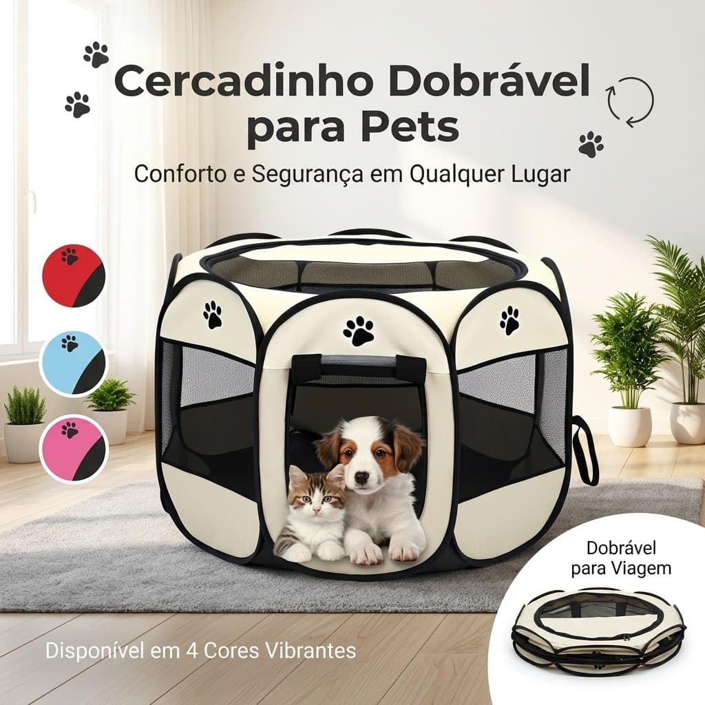 Casinha Para Pets Gatos  Dobrável Portátil Cercadinho Tenda Tecido Oxford 3 Cores