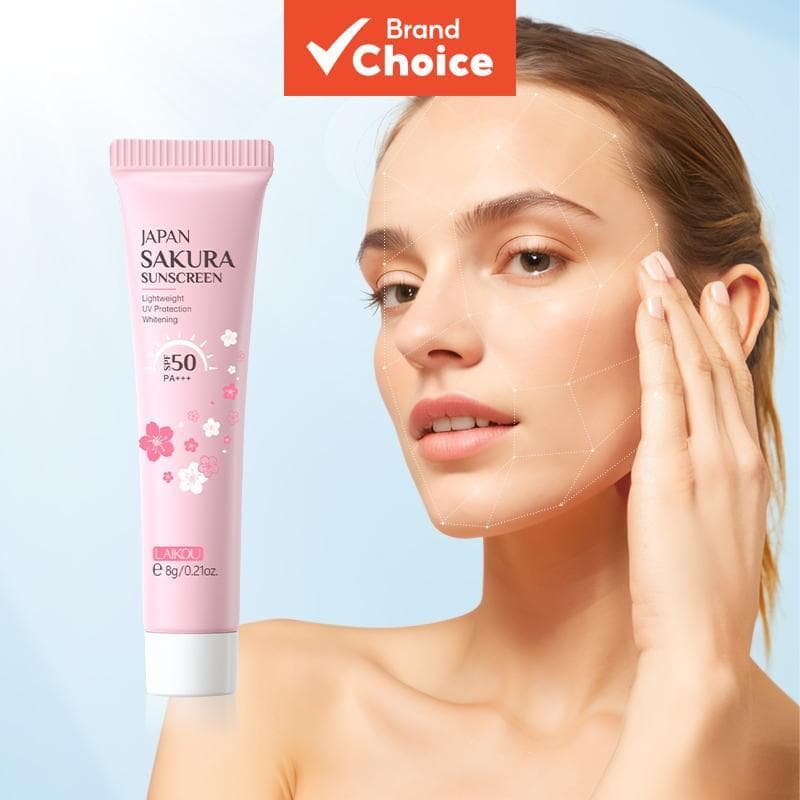  LAIKOU Sakura Protetor Solar Facial e Corporal SPF 50 PA+++ Longa Duração à Prova d'Água 8g