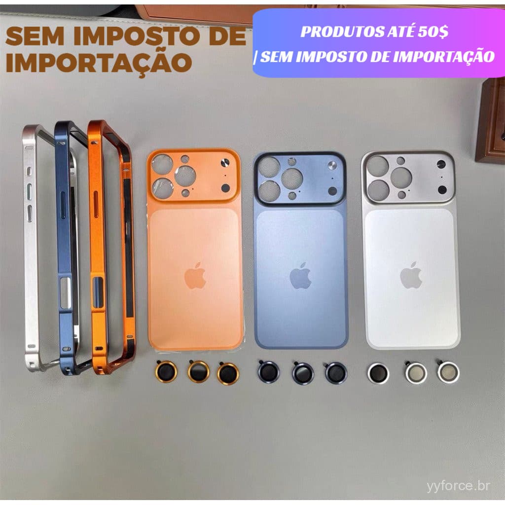 Mudança 3 Em 1 Para Capa Capinha Iphone 18/17 Pro Max 12 13 14 15 16 Pôr Do Sol Laranja Azul PrataPlatô de câmeras