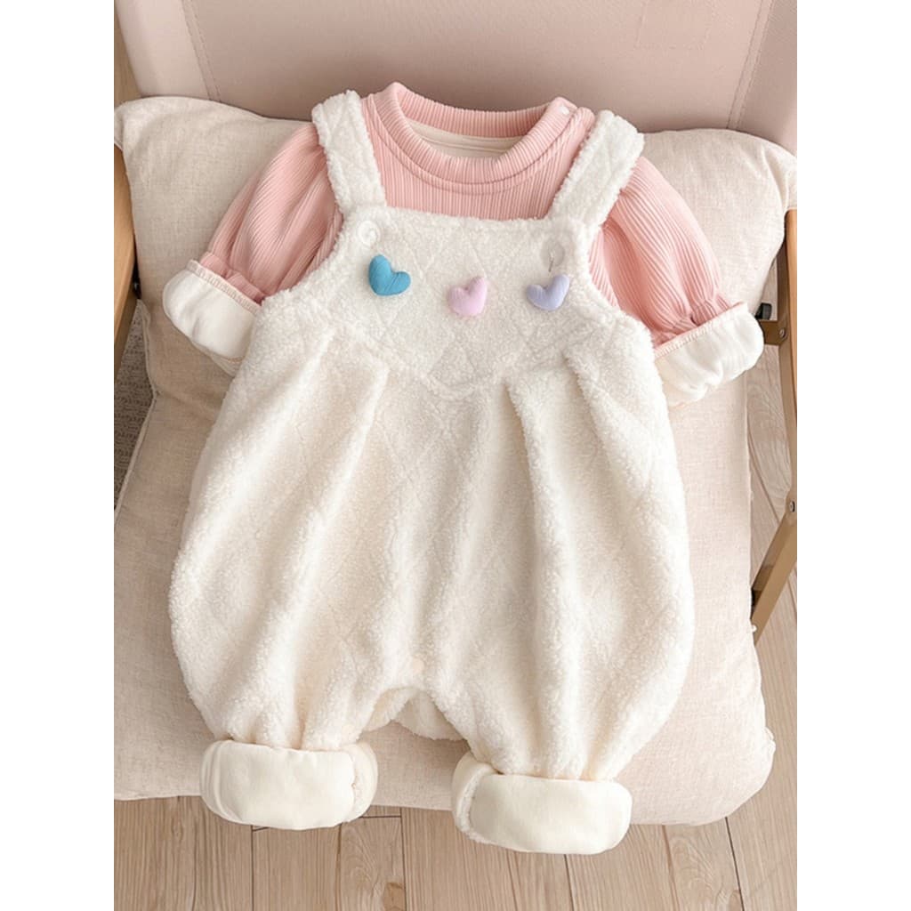 Roupas de bebê roupas de bebê outono inverno acolchoado Split macacão terno moletom de lã Super bonito bebê menina Outin