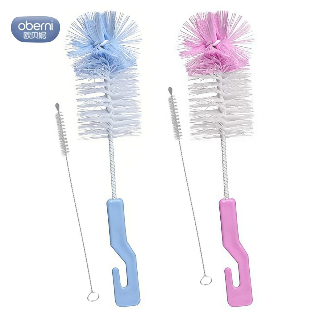 Oberni escova de mamadeira + escova de palha mãe bebê copo de água conjunto de escova de limpeza de mamadeira