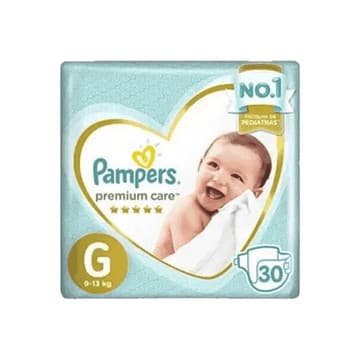 Fralda premium care G Pampers 30 unidades