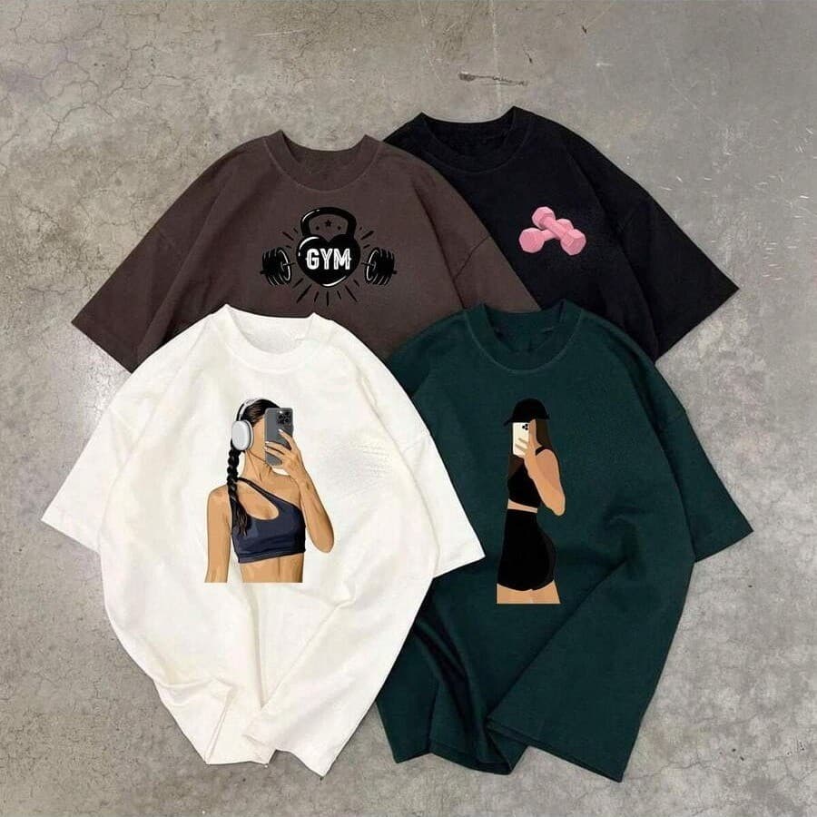 Kit 4 Camiseta Camisa Fitness Treino Musculação Academia GYM Foco Estilosa Várias Cores Moda Unissex 100% Algodão