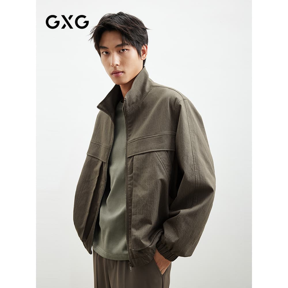 GXG Contorno Masculino Casual Estilo Cargo Jaqueta Harrington Jaqueta Gola Jaqueta Masculina Venda Quente