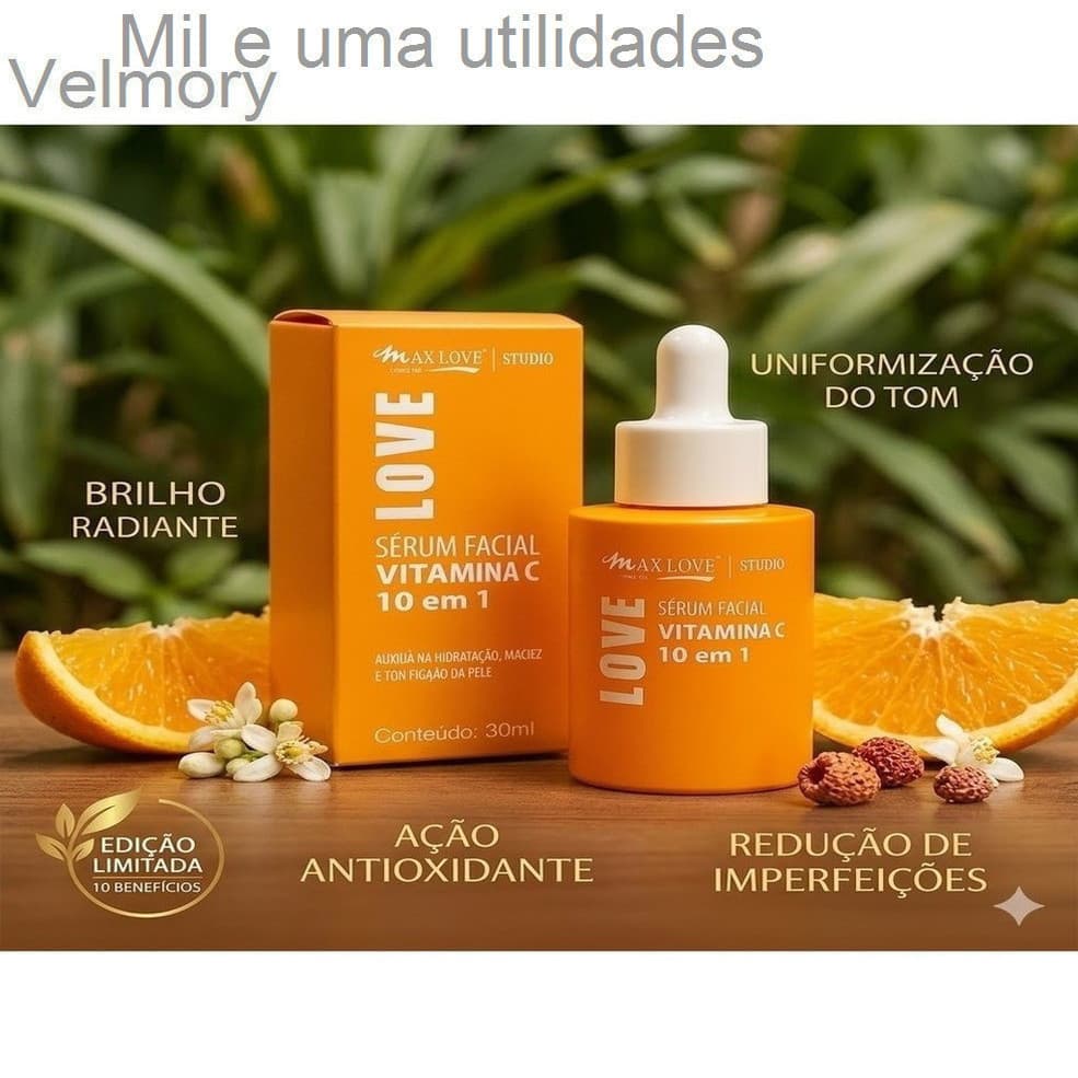 ✨ Sérum Facial Vitamina C 10 em 1 Max Love 30ml – Clareador, Antioxidante e HidratanteL31R7Z1G40VN