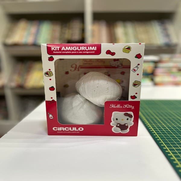 Kit Amigurumi Crochê Hello Kitty Círculo - Material Completo