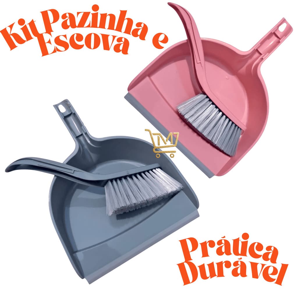 Kit 2 em 1 Escova e Pazinha Multiuso - Ideal p Carros Sofás Camas Pet Escritório Superfície UBER
