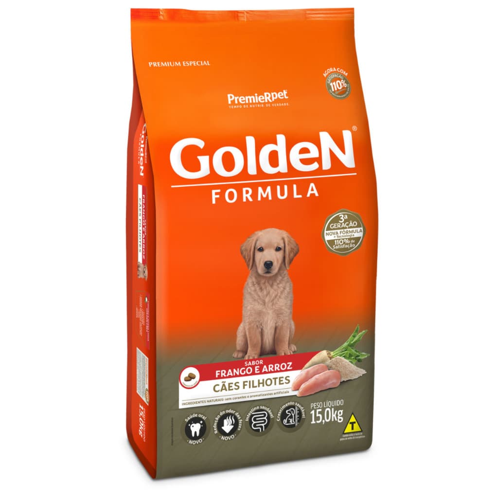 Ração GoldeN Formula Cães filhotes frango e arroz 15,0kg