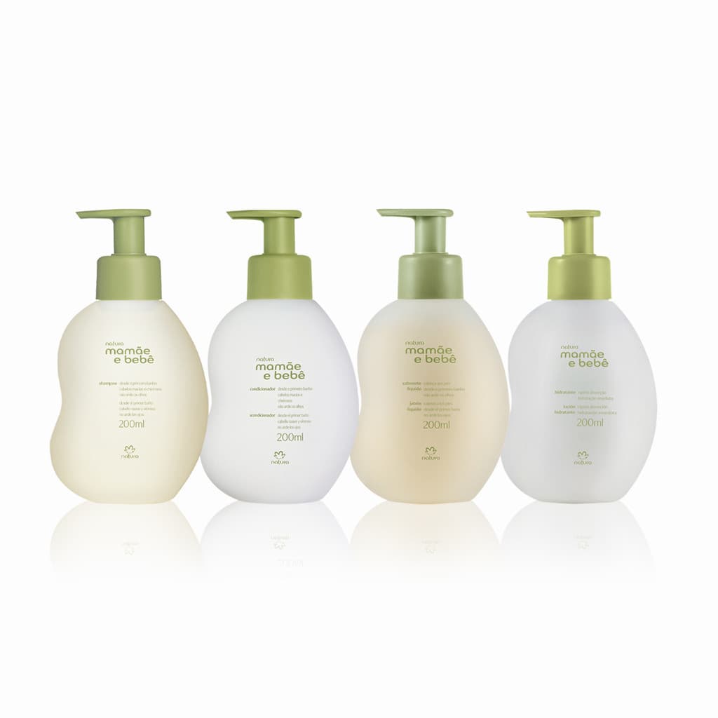 Kit Banho Mamãe e Bebê Shampoo, Condicionador, Sabonete Líquido e Hidratante