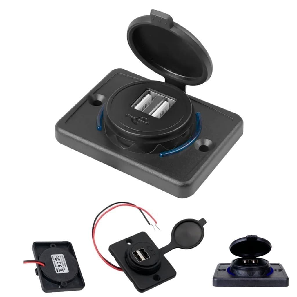 Tomada Carregador Usb Van Caminhão Barco 12v 24v 3.1A VEICULAR 2 ENTRADAS LE-6822