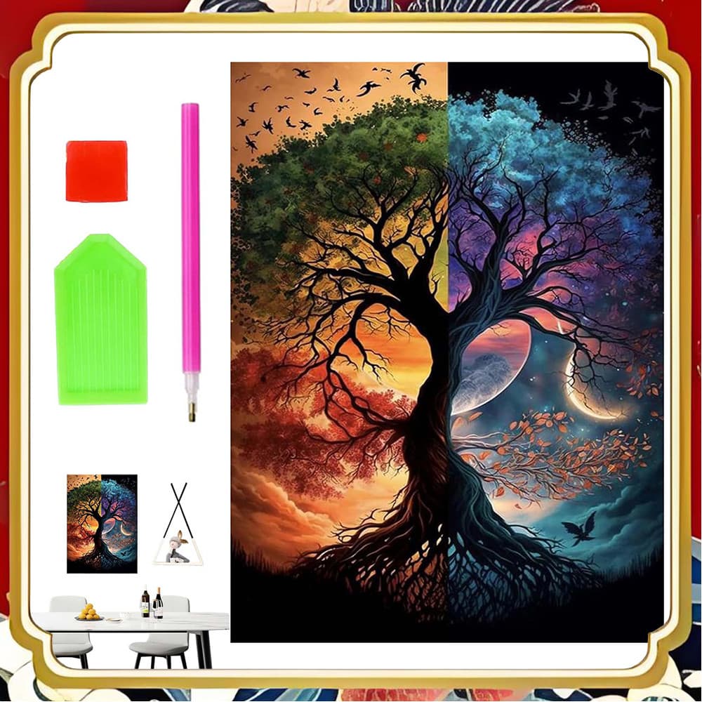 40x30cm Árvore da Vida Diamante Completo Pintura Conjunto Completo Kit de Ferramentas
