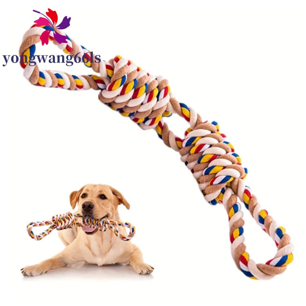 YONGWANG Brinquedo De Corda De Algodão Para Cães , Brinquedos Interativos Coloridos Mordida De Cachorro , Com Nó , Resis