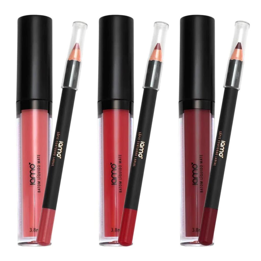 Kit Labial Iamo: Batom Líquido Matte e Lápis de Contorno Labial