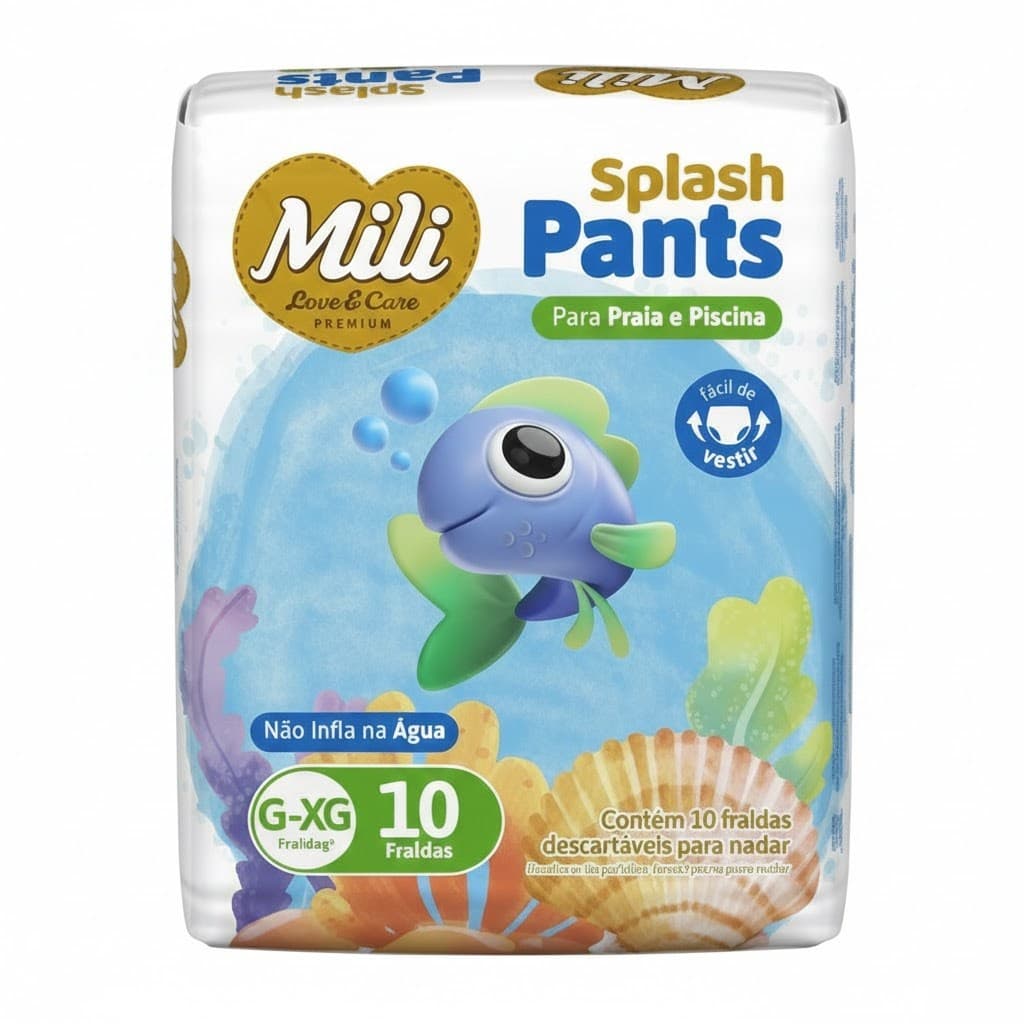 Fralda Splash Pants Para Praia e Piscina G/XG 10 Fraldas - Mili Love e Care