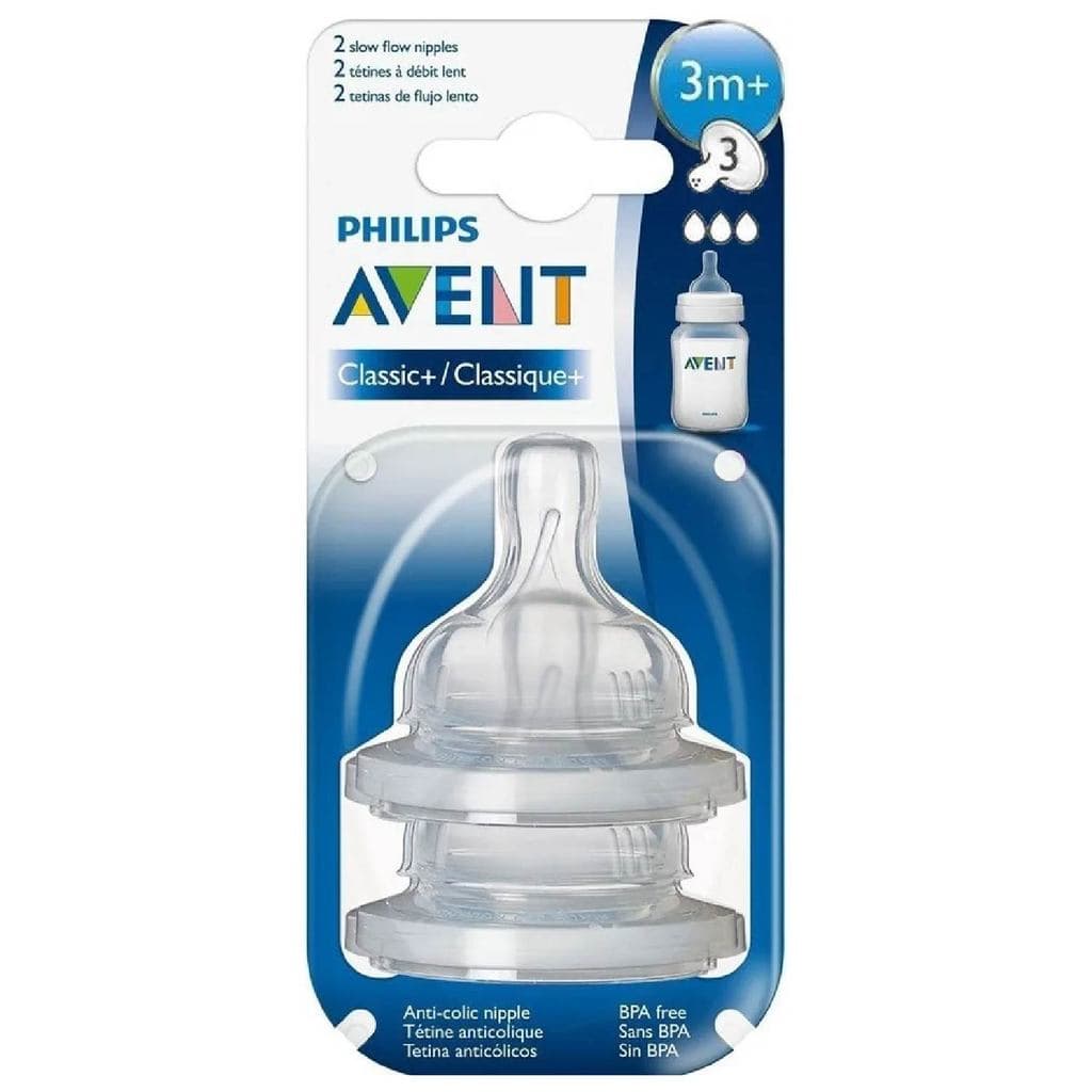 Bico Mamadeira Nº 3 Philips Avent Clássico 2 Unidades