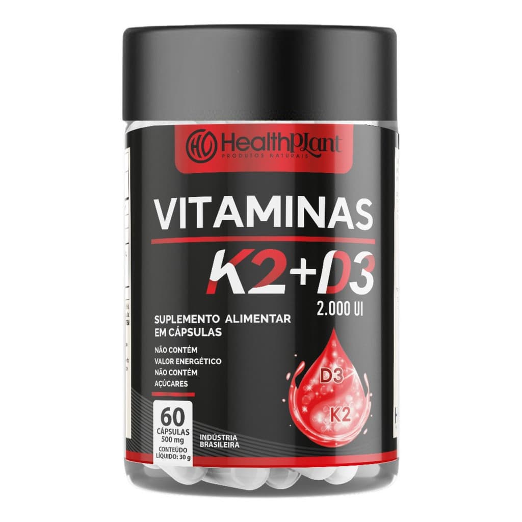 Vitamina K2 + Vitamina D3 2000ui 500mg 60 Caps